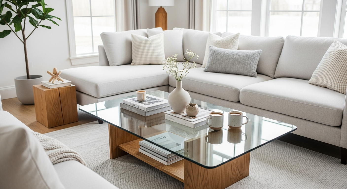 7 Glass Coffee Tables That Make Small Living Rooms Feel Bigger