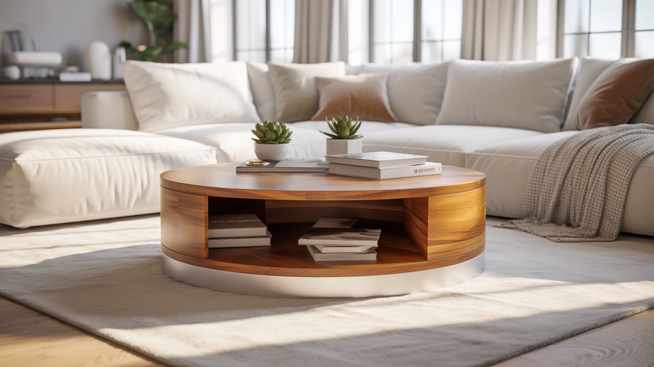 7 Round Coffee Tables With Hidden Storage for Tiny Spaces